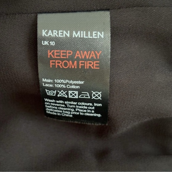 Karen Millen Textured Paisley Lace Blouse Sz 6 - Picture 10 of 11